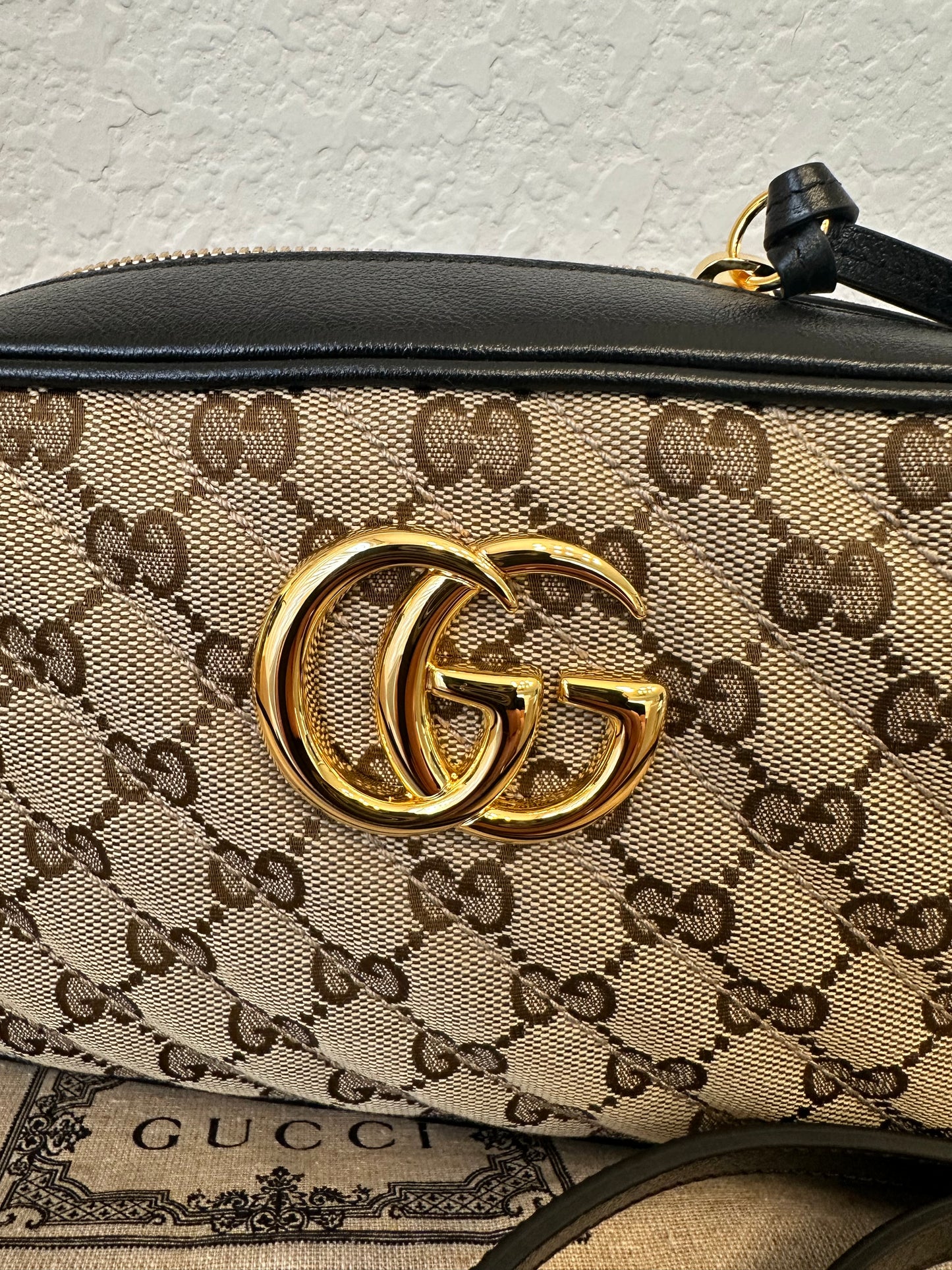 Gucci Camera Canvas & Leather Bag