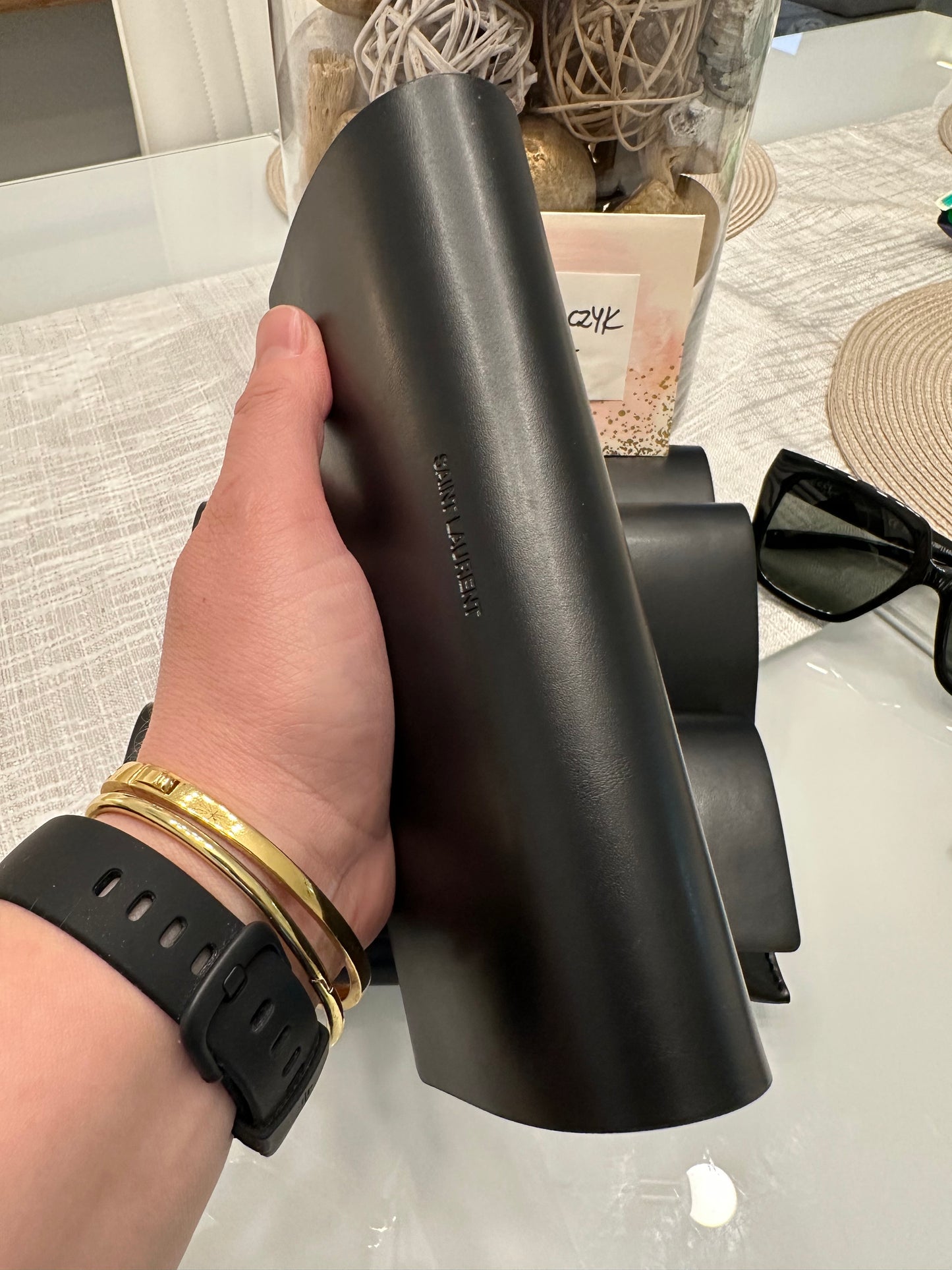 Saint Laurent Full Leather Sunglasses Case