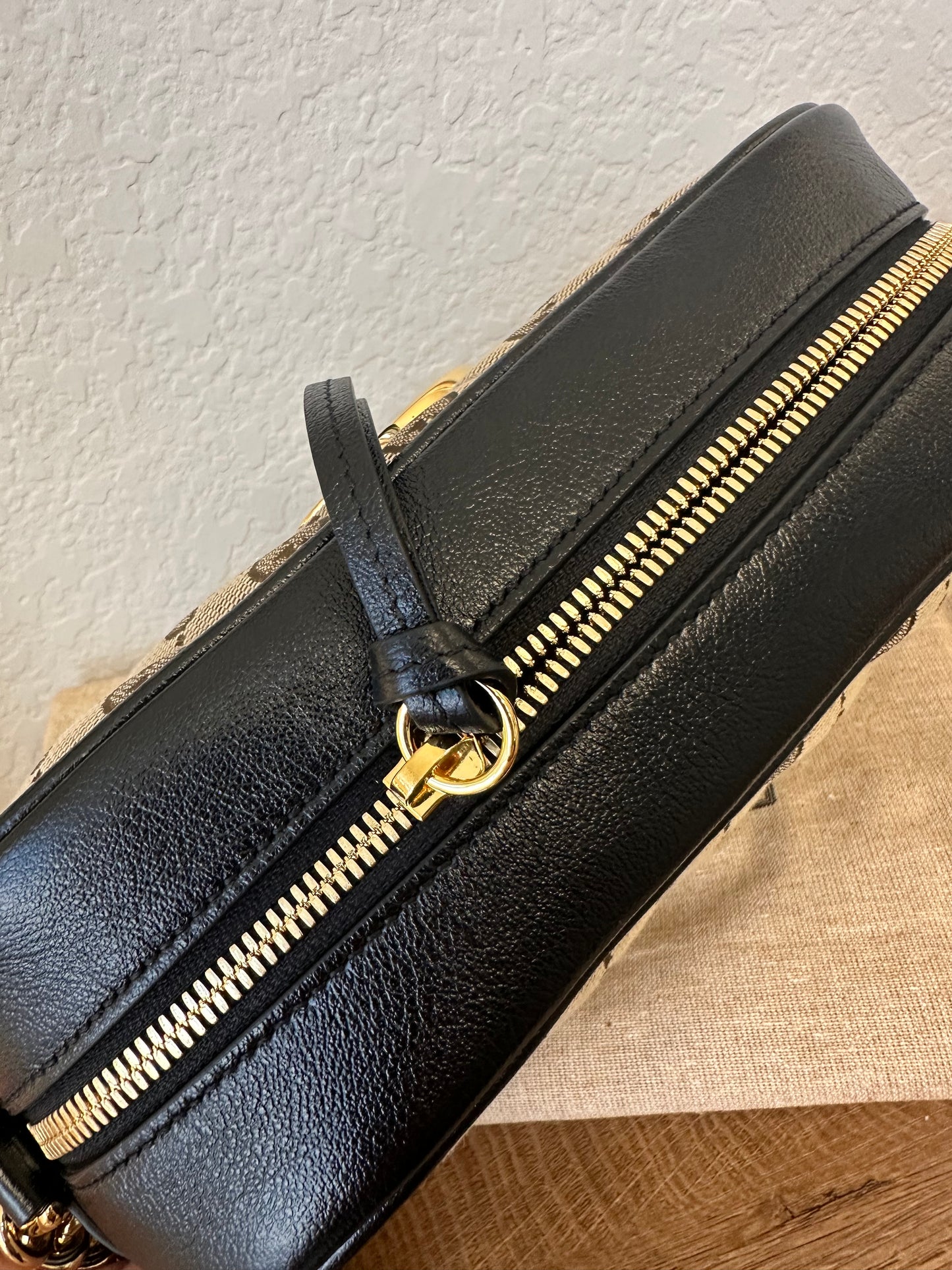 Gucci Camera Canvas & Leather Bag