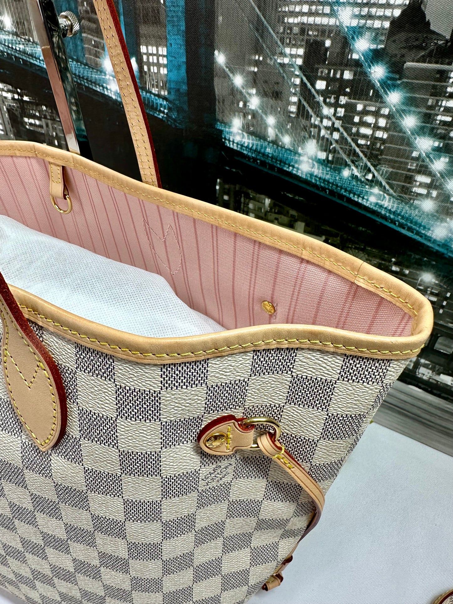 Neverfull MM Damier Azur Ballerine