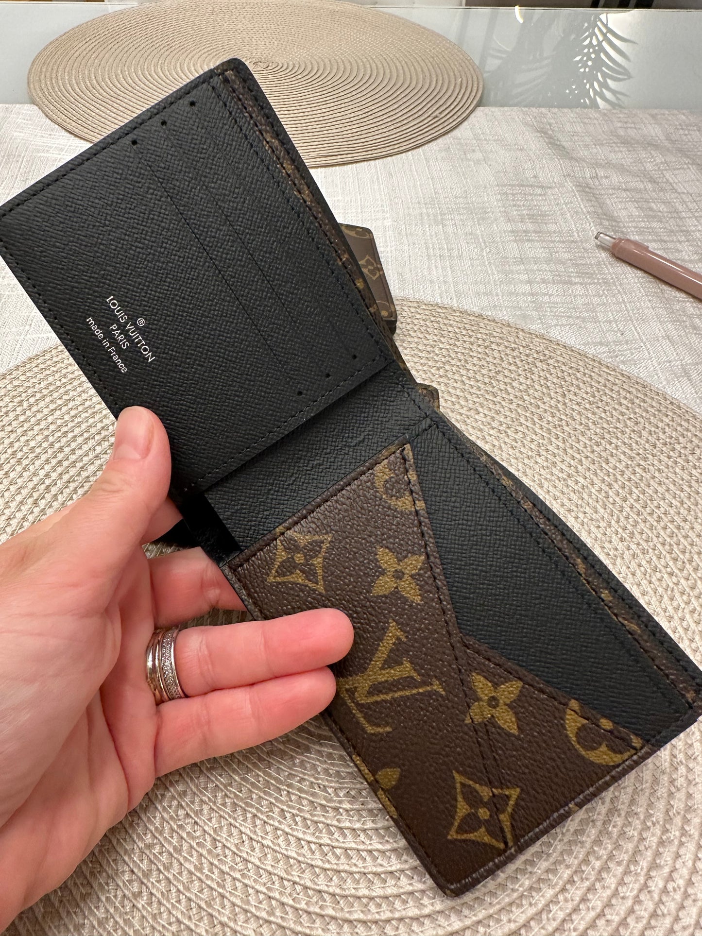 Men Wallet Monogram Black Leather