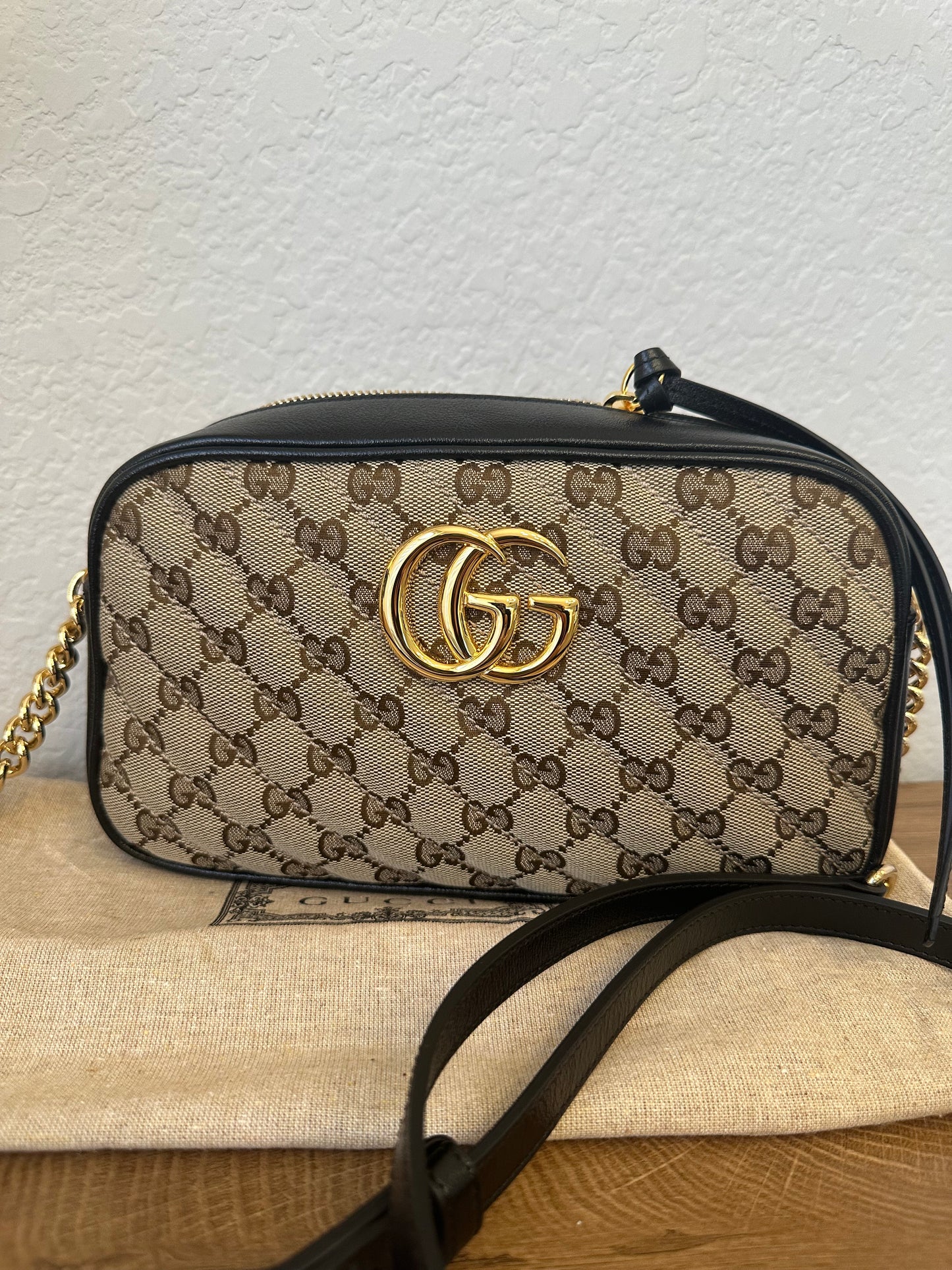 Gucci Camera Canvas & Leather Bag