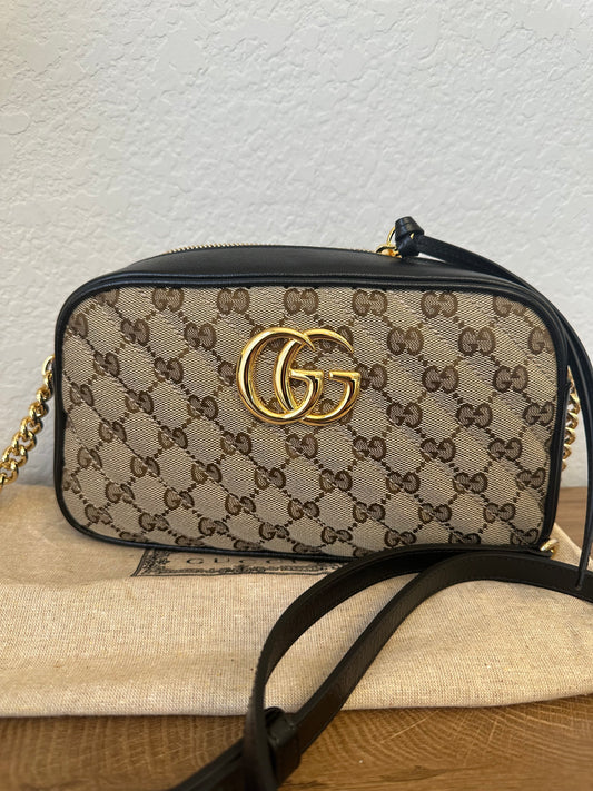 Gucci Camera Canvas & Leather Bag
