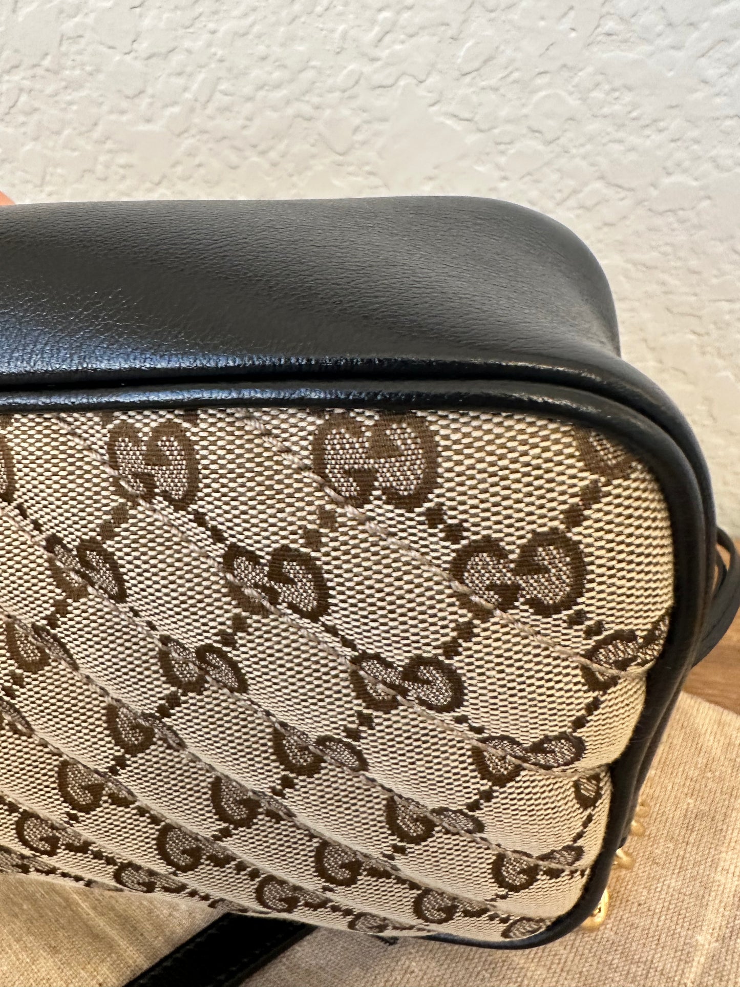 Gucci Camera Canvas & Leather Bag