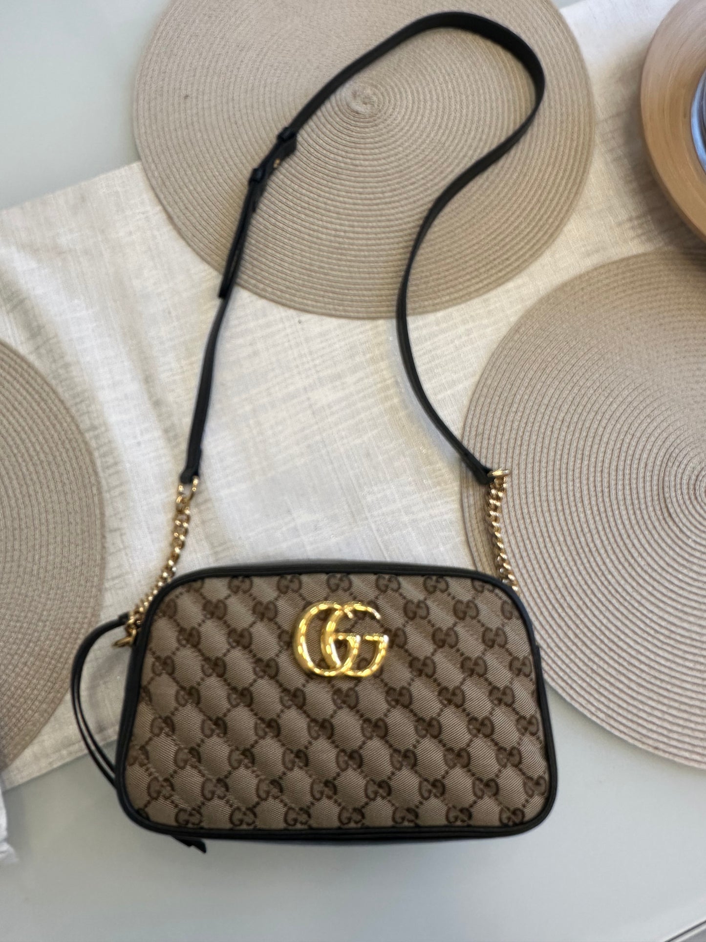 Gucci Camera Canvas & Leather Bag