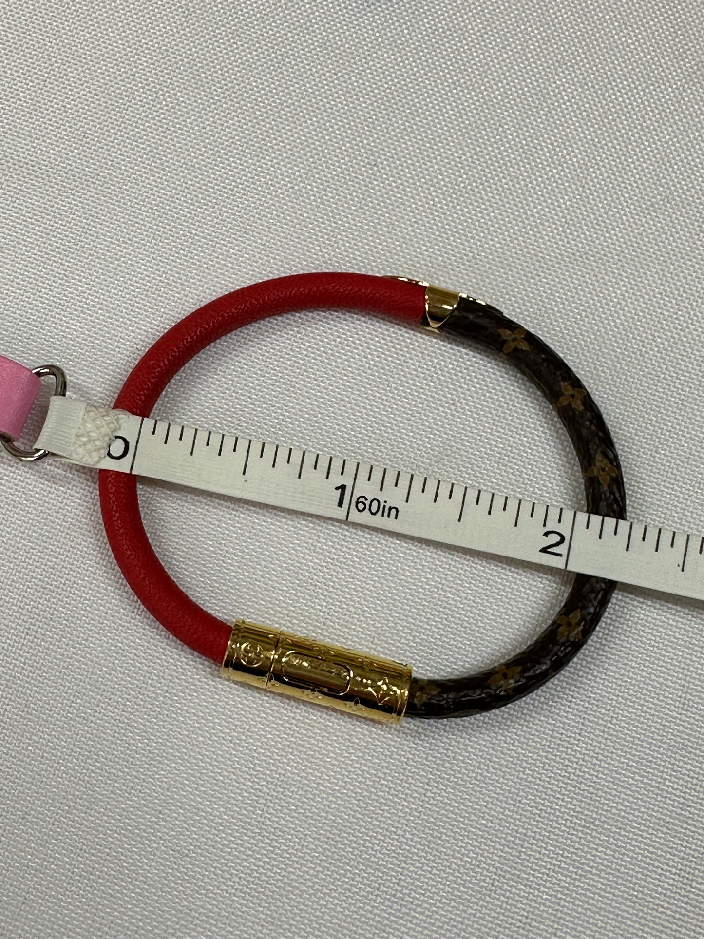 Monogram Red Bracelet 7.5in