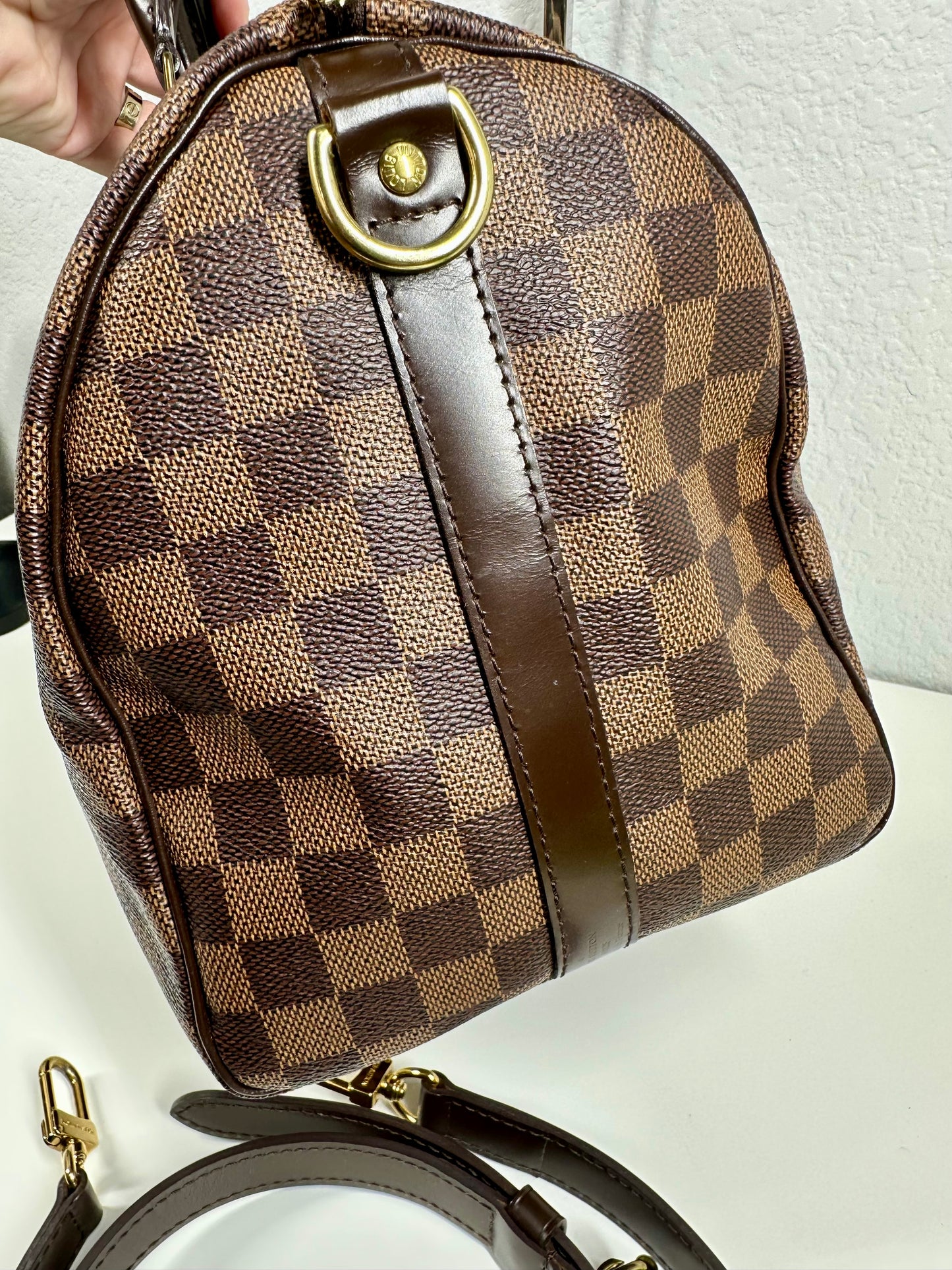 Speedy 30 Damier Ebene Bandouliere