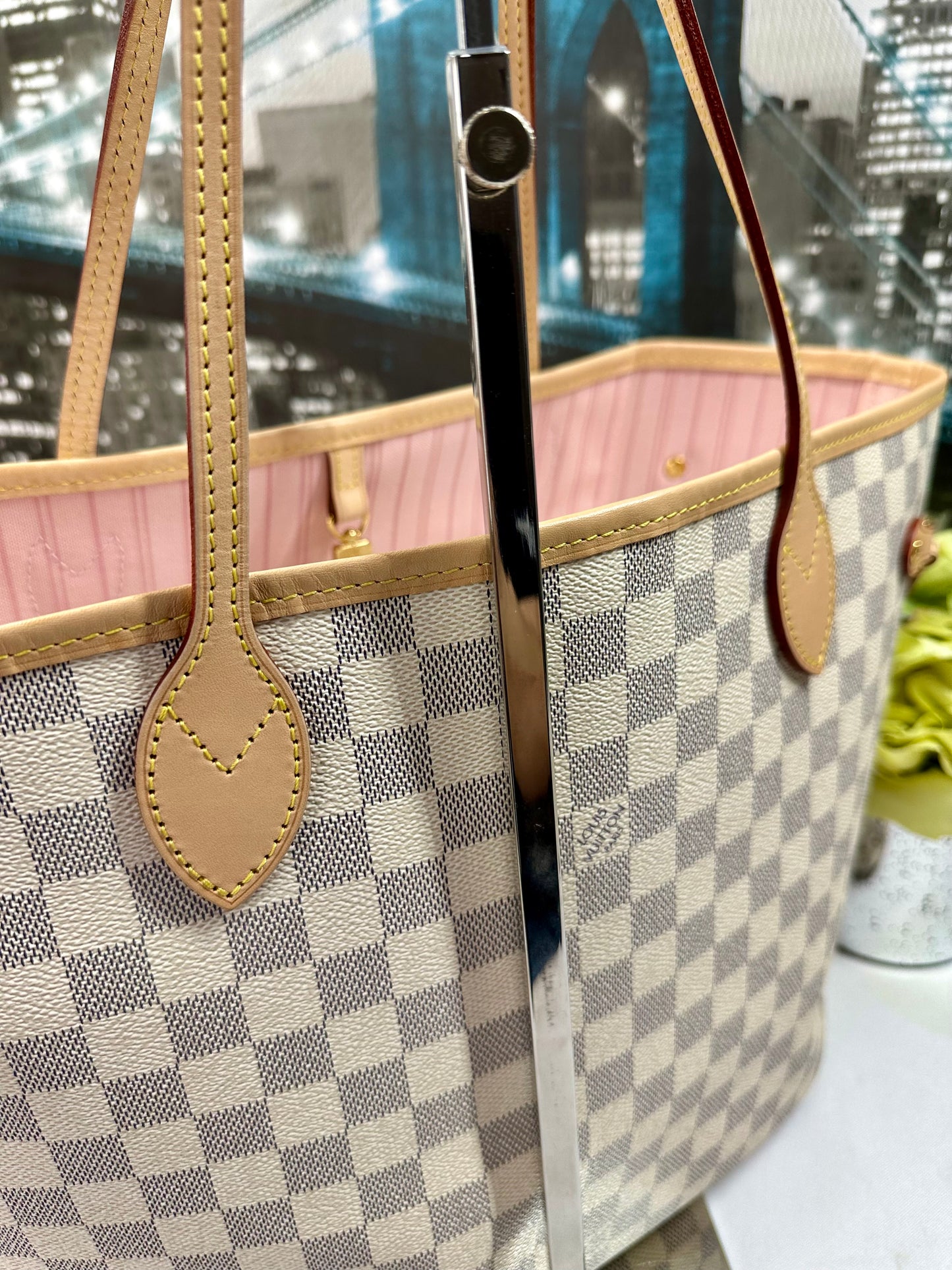 Neverfull MM Damier Azur Ballerine