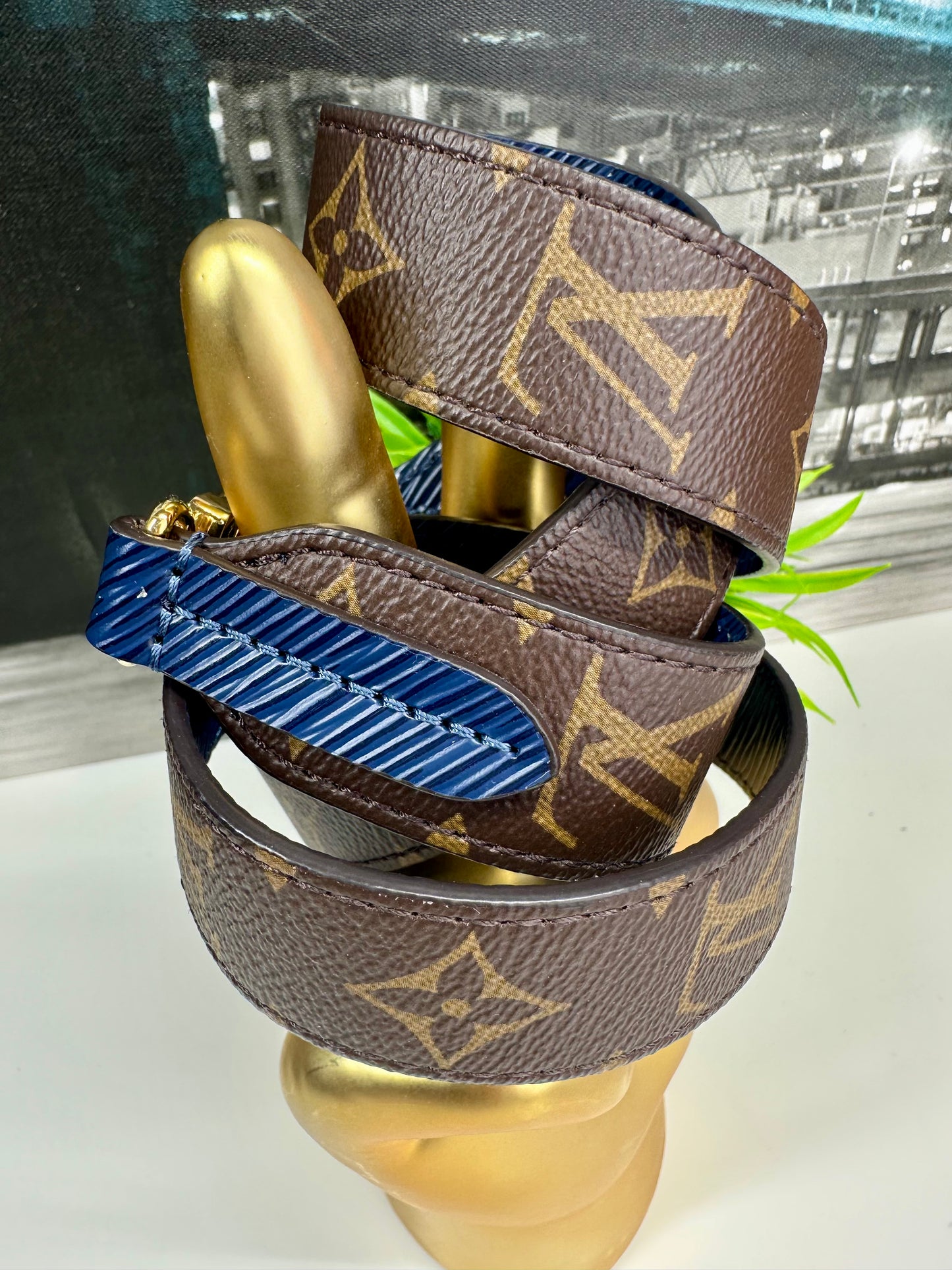 Monogram & Blue Epi non adjustable strap