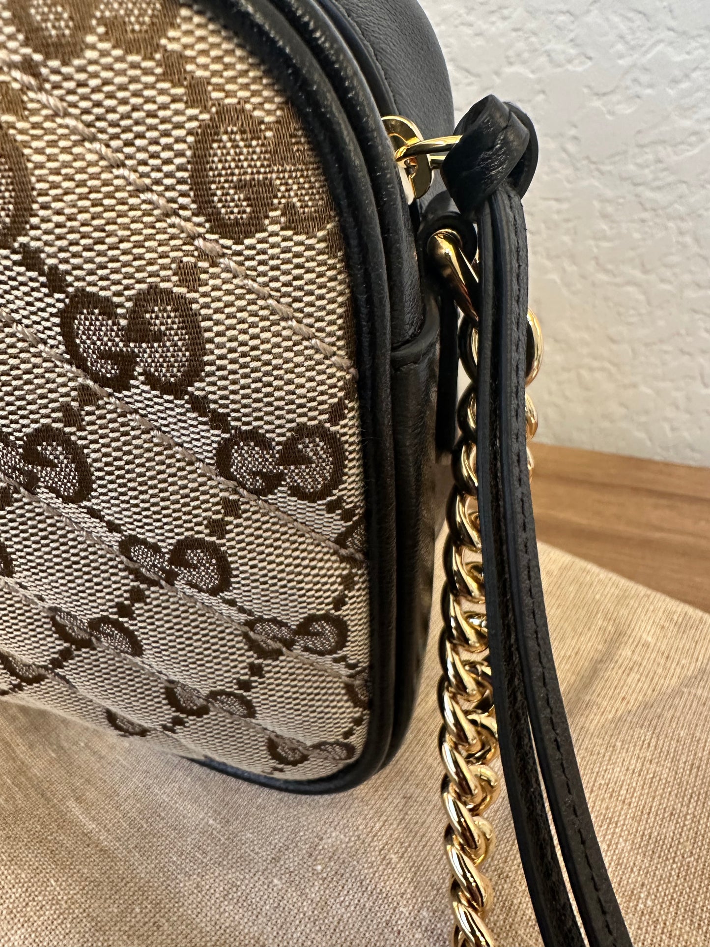 Gucci Camera Canvas & Leather Bag