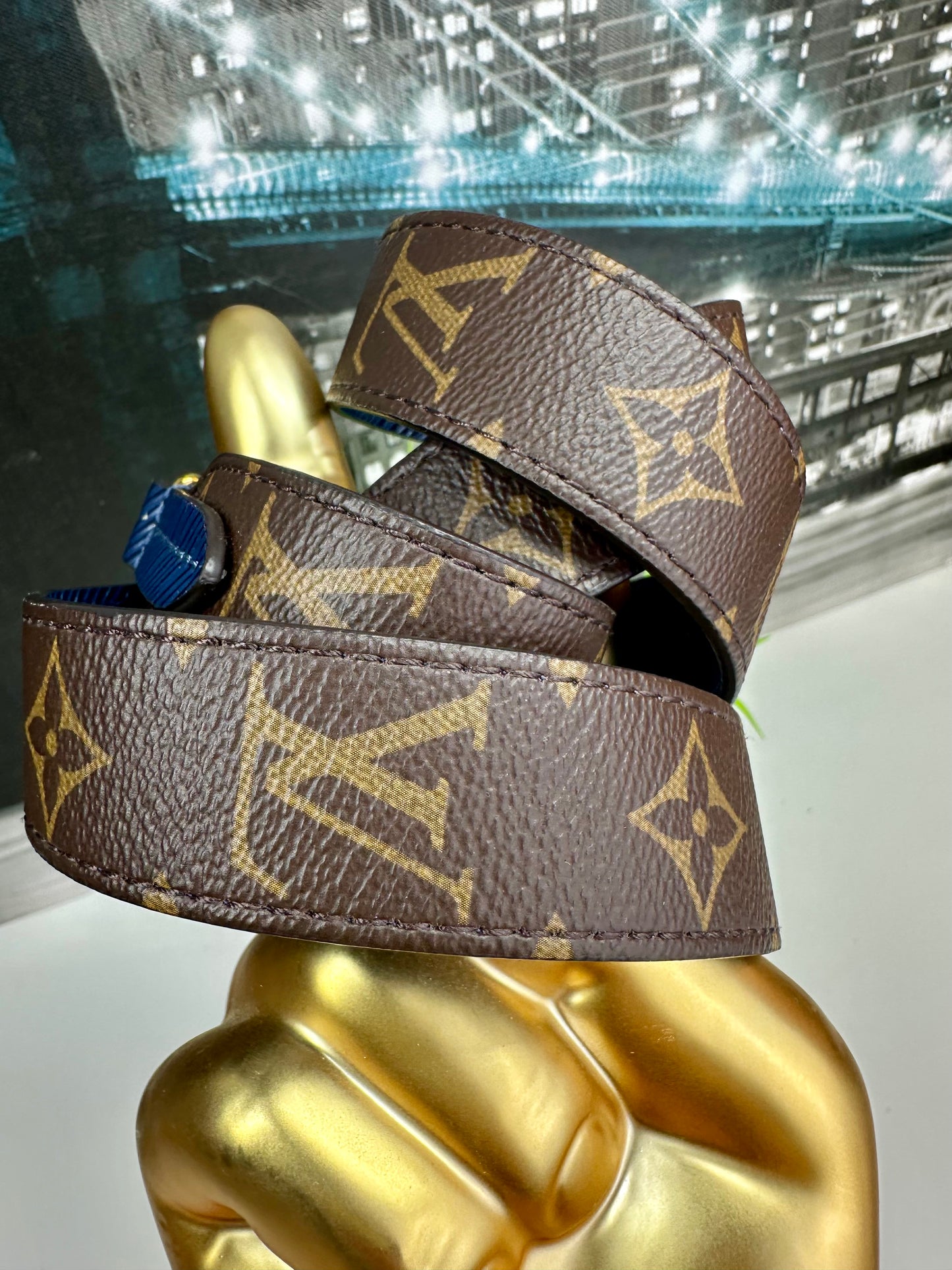 Monogram & Blue Epi non adjustable strap