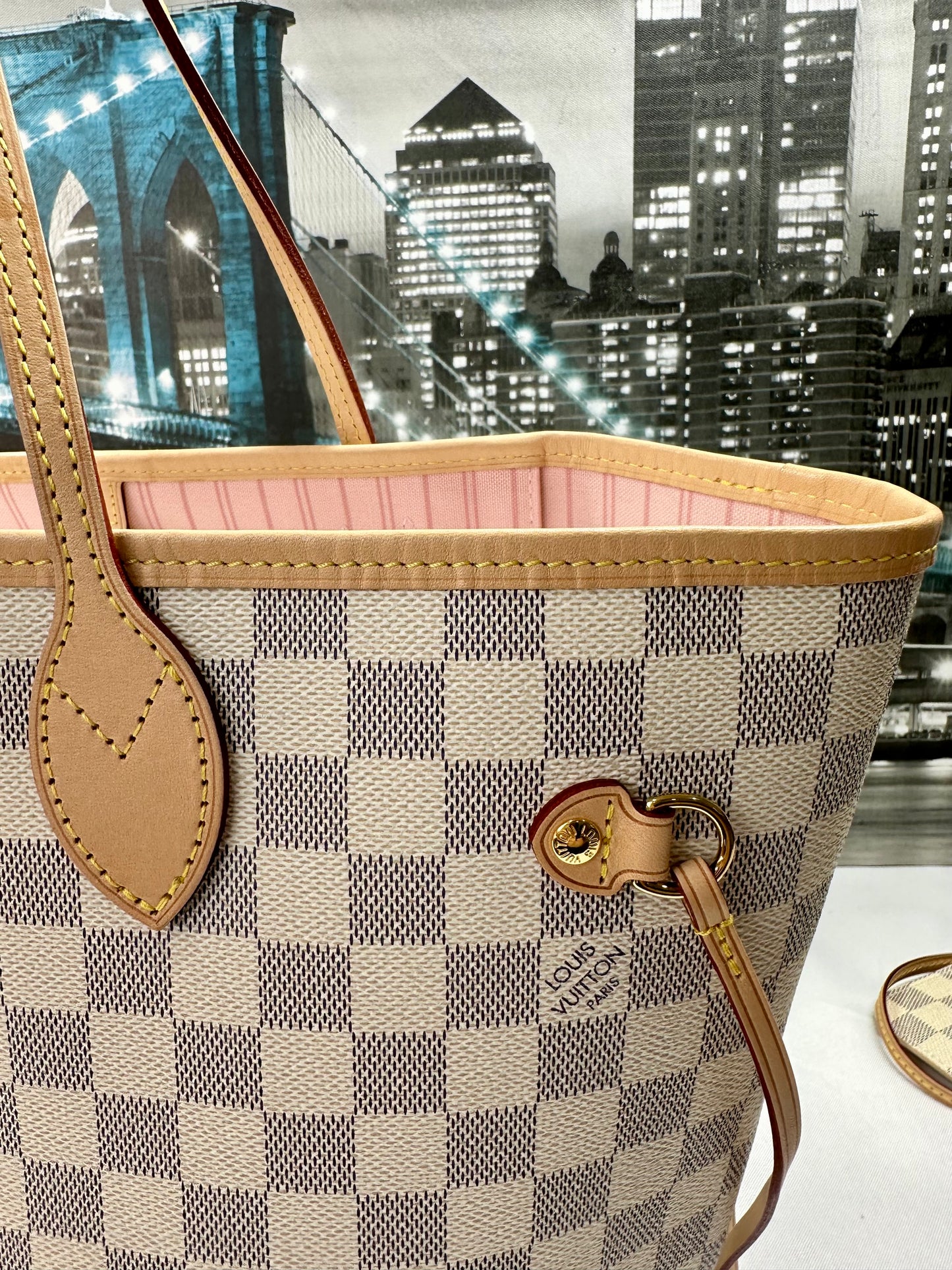 Neverfull MM Damier Azur Ballerine