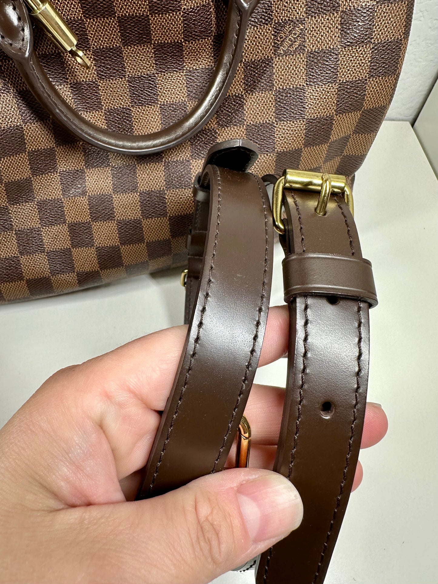 Speedy 30 Damier Ebene Bandouliere
