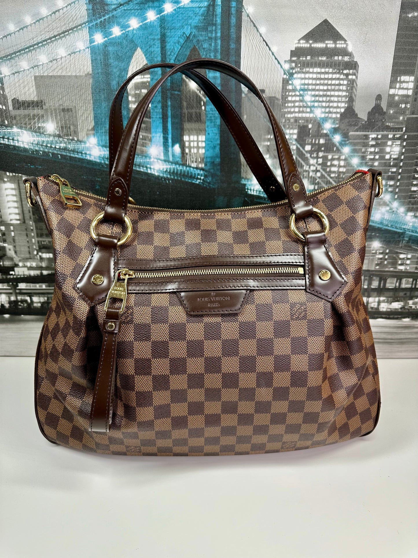 Evora GM Damier Ebene Shoulder Bag