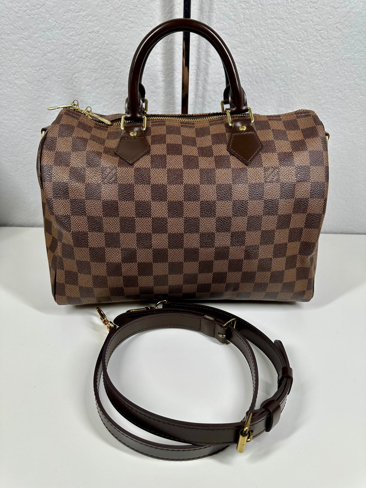 Speedy 30 Damier Ebene Bandouliere