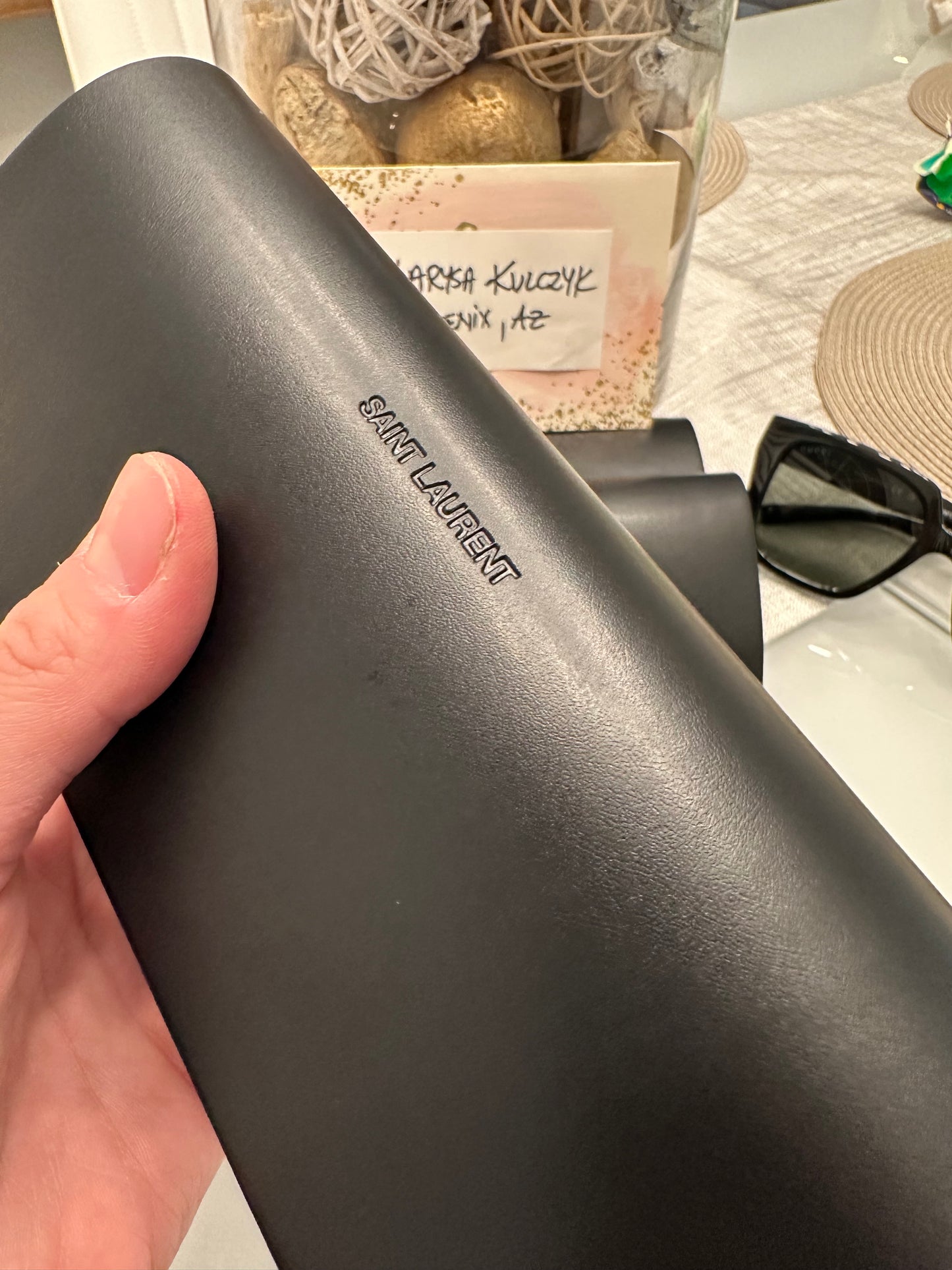 Saint Laurent Full Leather Sunglasses Case