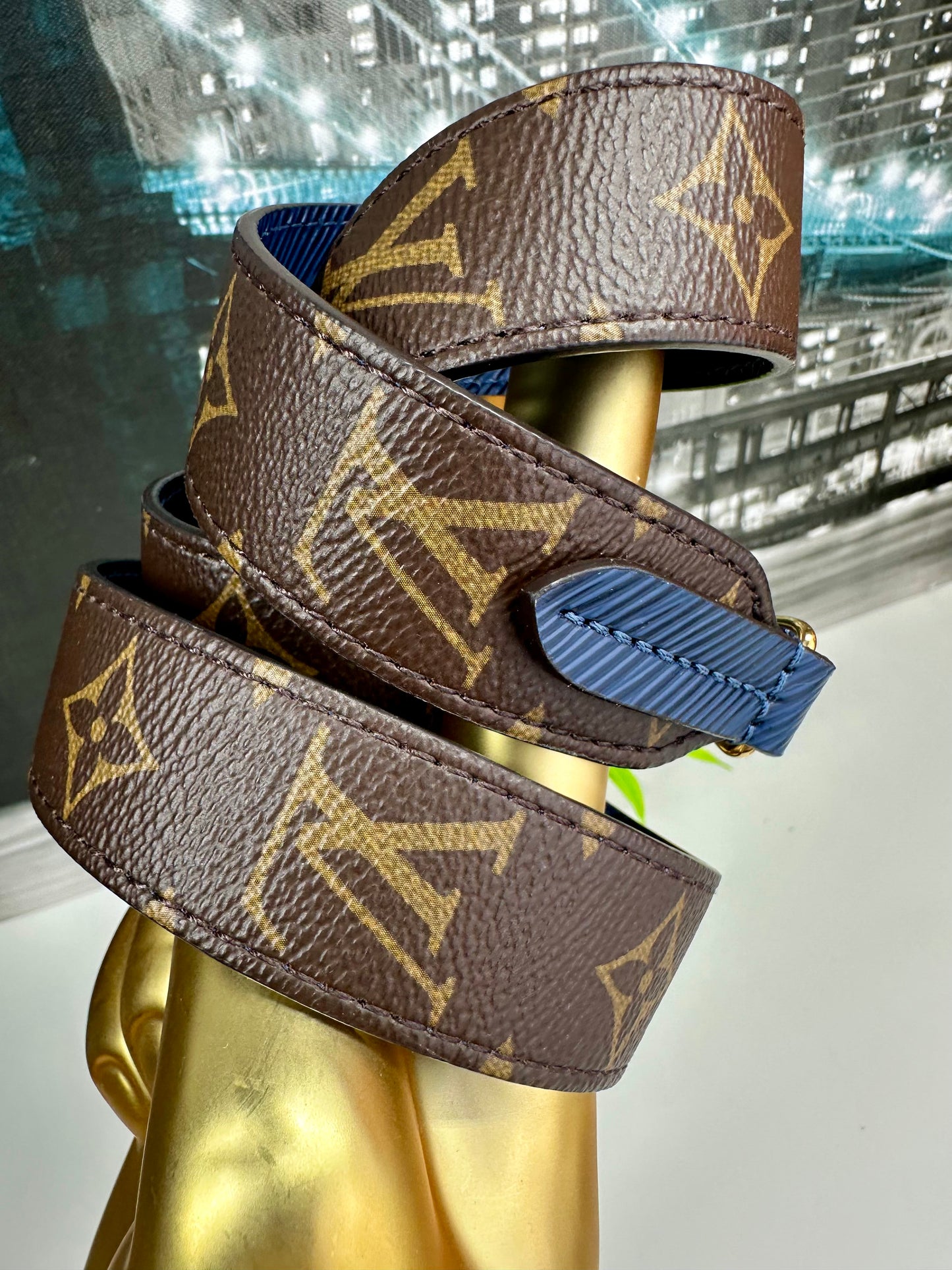 Monogram & Blue Epi non adjustable strap
