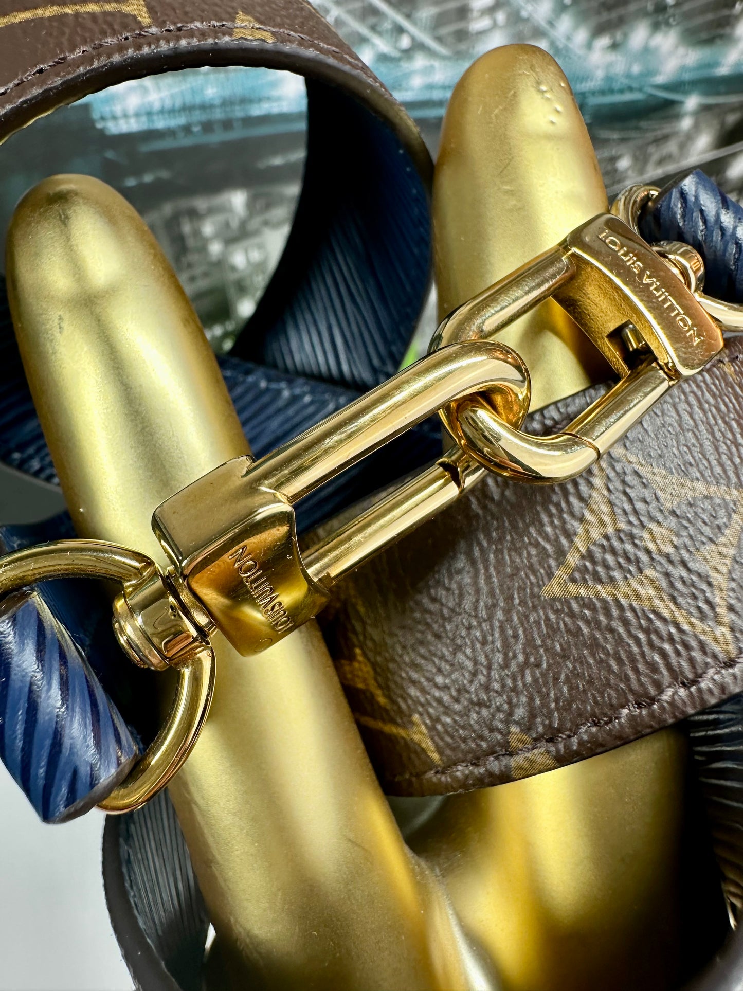 Monogram & Blue Epi non adjustable strap